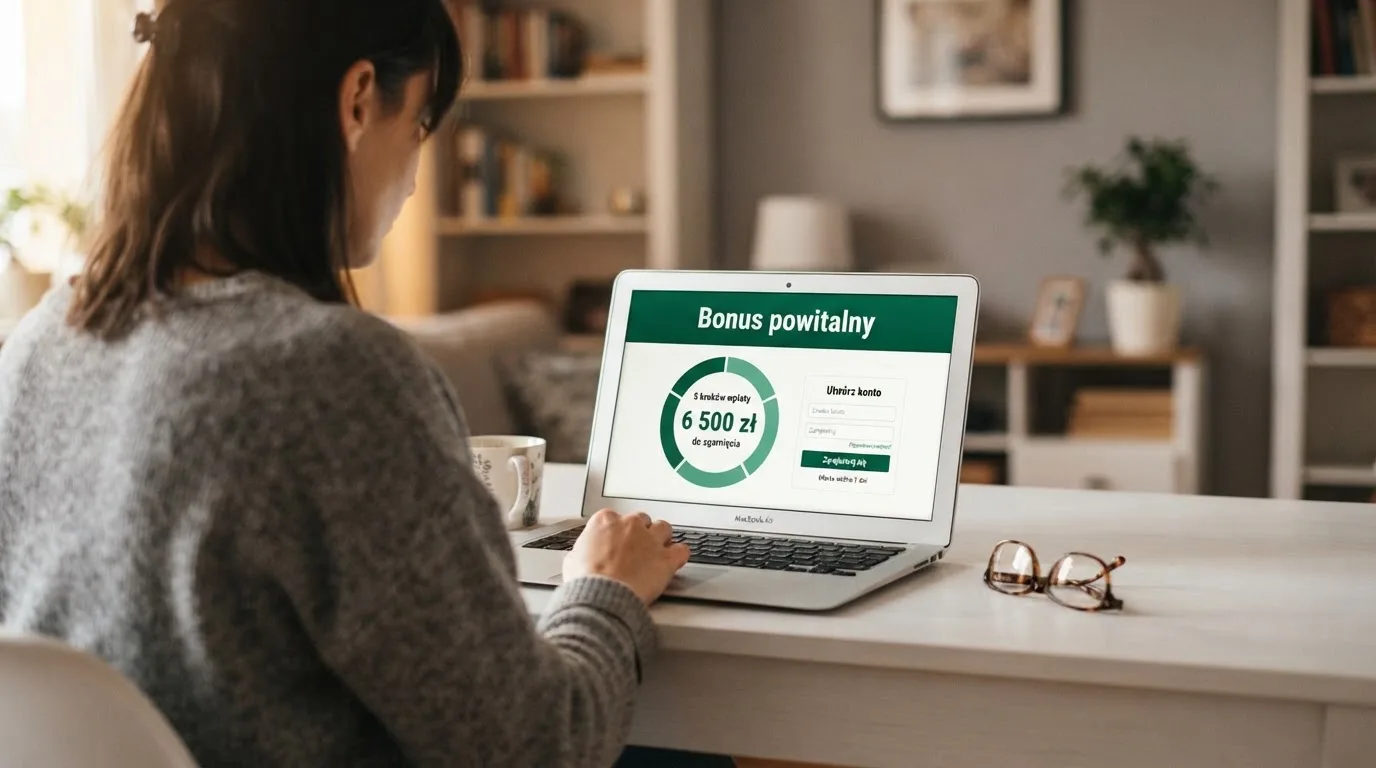 Ekran z warunkami bonusu powitalnego podczas rejestracji w kasynie online
